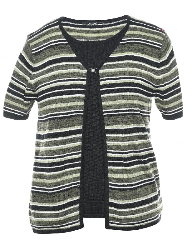 Lively And Youthful Striped Jumper - M