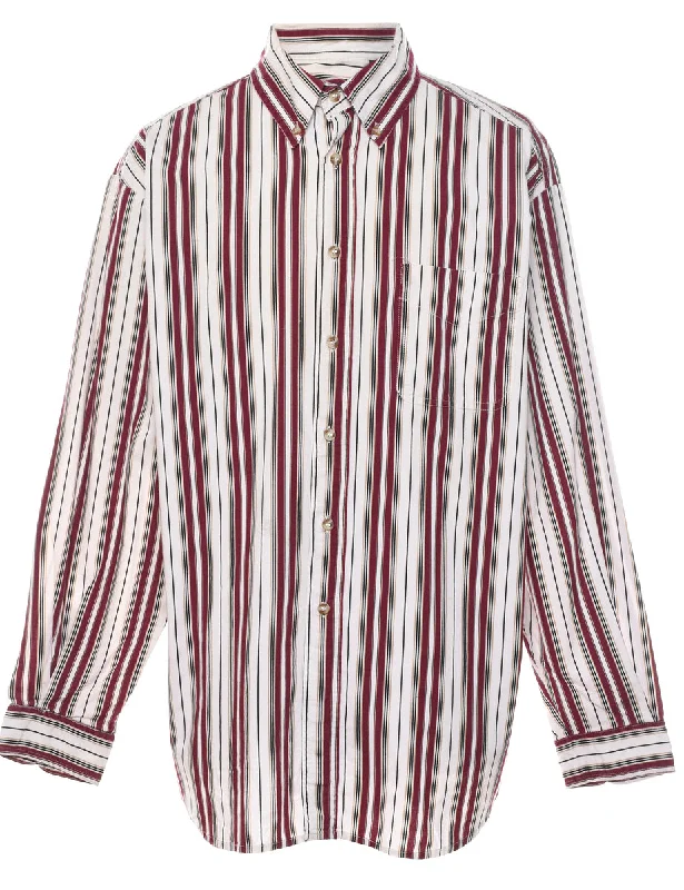 Celebrity Style Striped Shirt - L