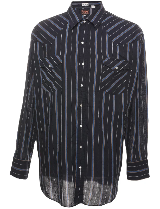 Spring Fashion Striped Western Shirt - XL