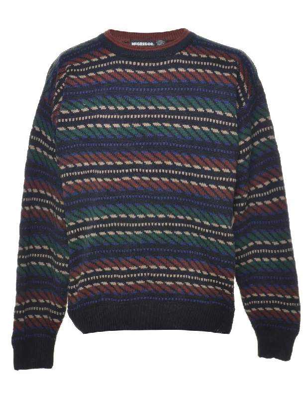 Soft And Comfortable Striped Jumper - L