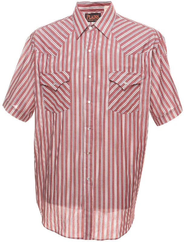British Style Striped Western Shirt - XL