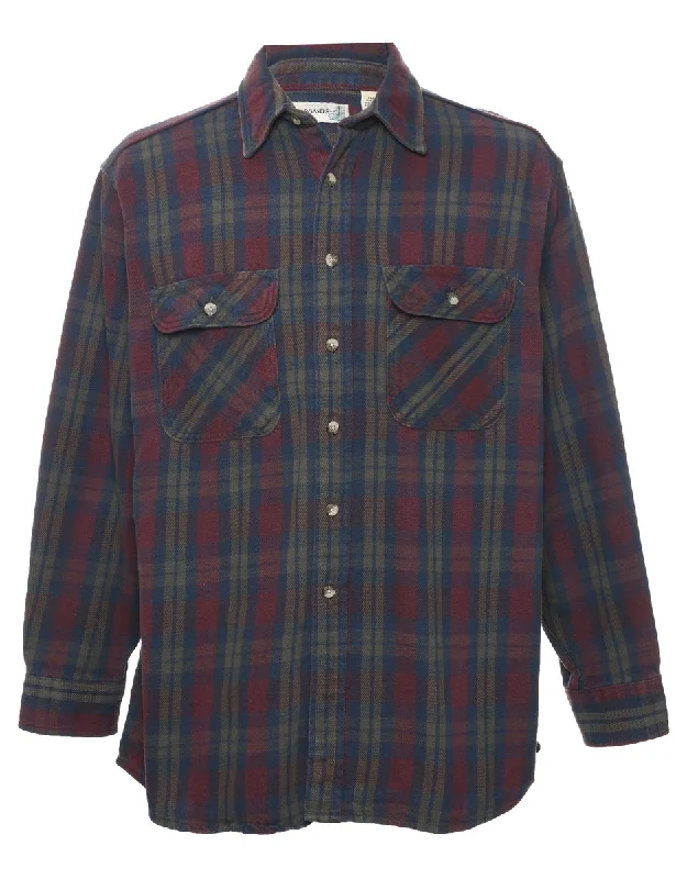 Basic Comfort Long Sleeved Checked Shirt - L