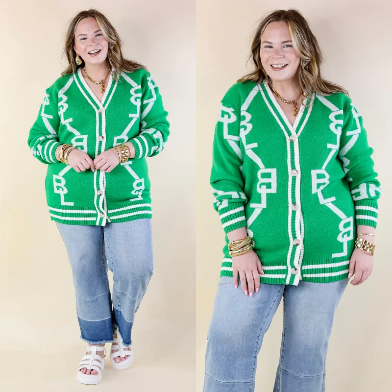 Soft Style BuddyLove | Varsity Cardigan in Shady Glade (Green)