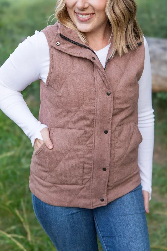 Exquisite Craftsmanship Corduroy Vest - Chestnut