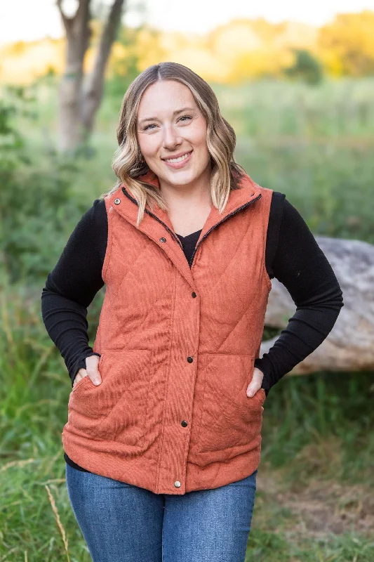 Cozy Layers Corduroy Vest - Pumpkin