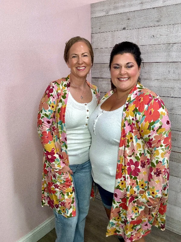 Relaxed Dresses "Find Your Way" Floral Long Sleeve Cardigan