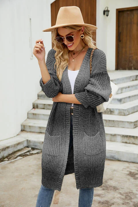 Effortless Comfort Gradient Open Front Cardigan