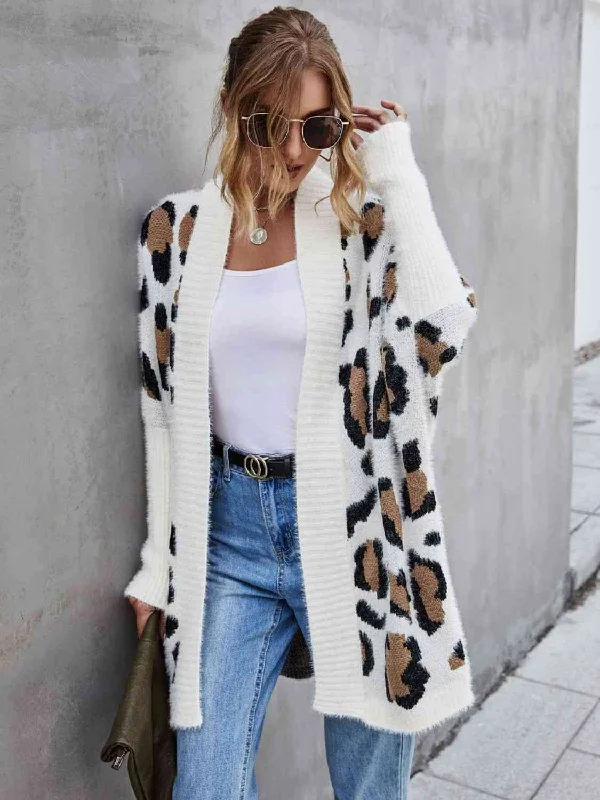 Versatile Wear Leopard Pattern Fuzzy Cardigan