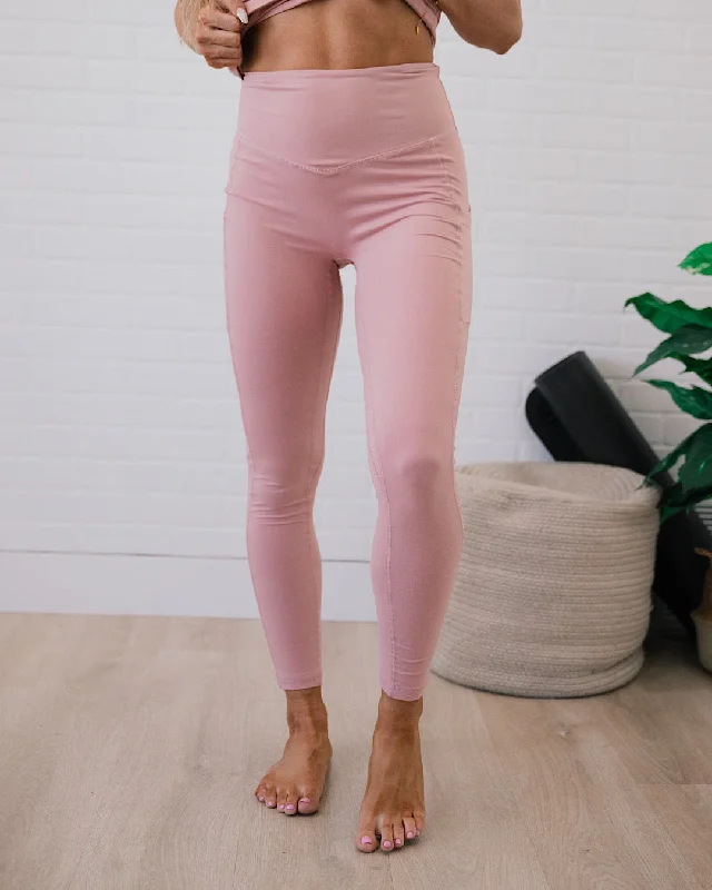 Rae Mode Full Length Sporty Leggings - Pink