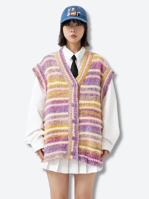 Plush Knitted Cardigan Vest