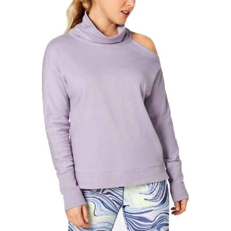 Womens Cold Shoulder Mock-Neck Sweatshirt