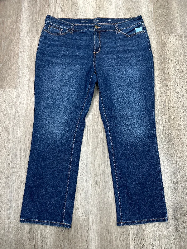 Fashionable And Versatile Jeans Straight By St Johns Bay In Blue Denim, Size: 20