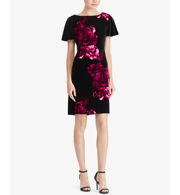 American Living Floral Print Velvet Dress