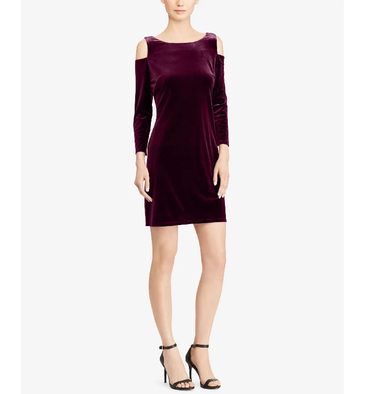 American Living Velvet Cold Shoulder Dress