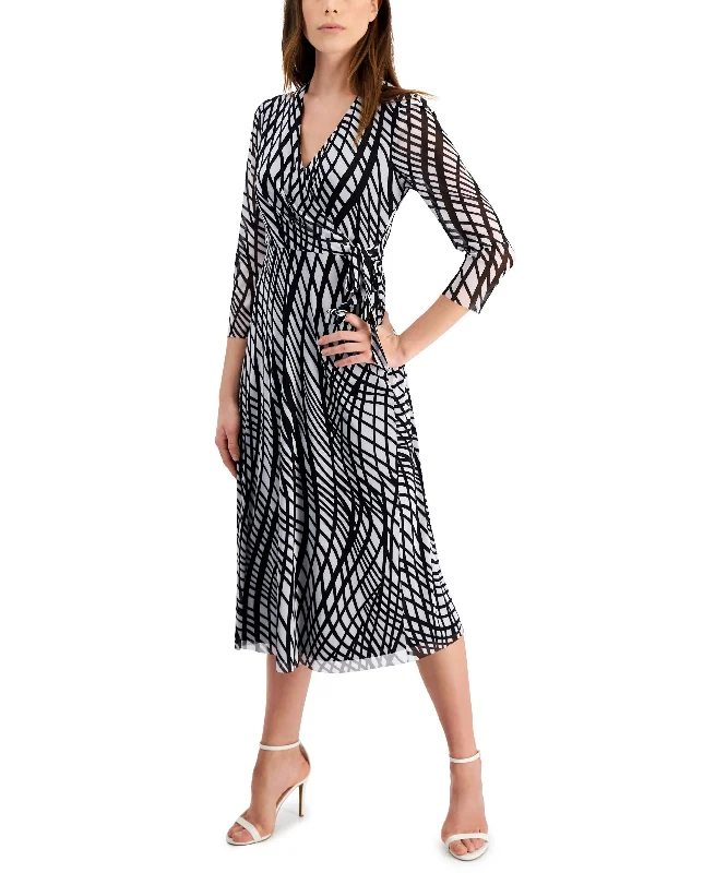 Anne Klein Printed Faux Wrap Dress