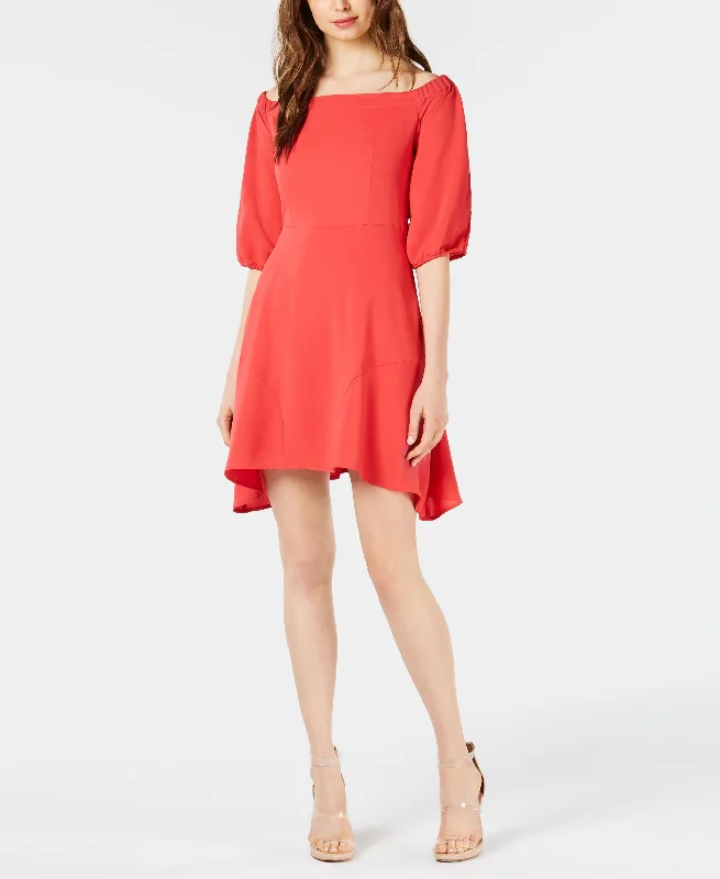 Bar III Off The Shoulder Fit Flare Dress