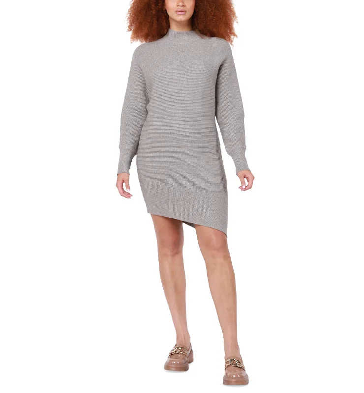 Black Tape Womens Long Sleeve Asymmetrical Sweater Dress