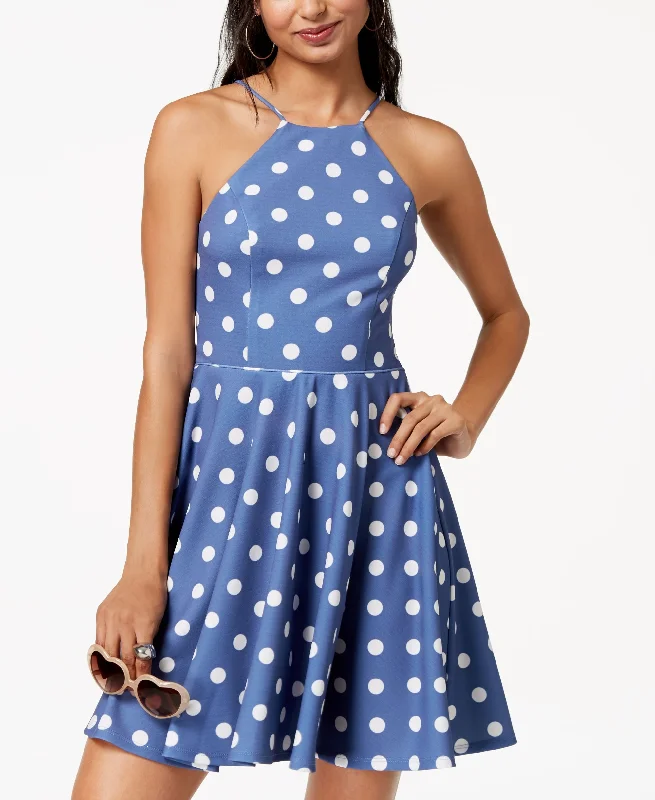 City Studios Juniors Polka Dot Fit Flare Dress