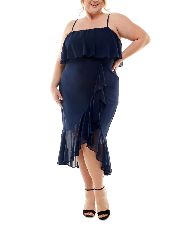 City Studios Trendy Plus Size Ruffled Midi Dress