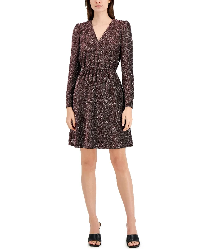 Inc International Concepts Metallic Knit A-Line Dress