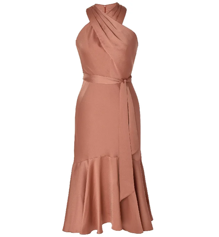 Street Fashion Style Taylor Womens Crisscross Halter Maxi Dress