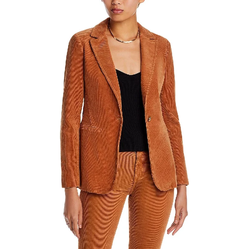 Alice and Olivia Womens Macey Corduroy Business One-Button Blazer