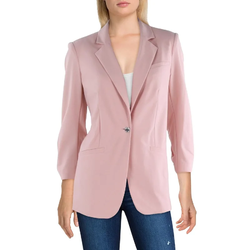 Calvin Klein Womens Crepe Business One-Button Blazer