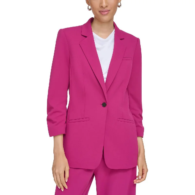 Calvin Klein Womens Petites 3/4 Sleeve Suit Separate One-Button Blazer