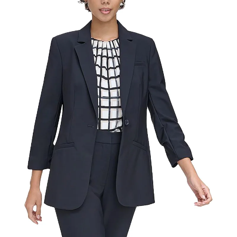 Calvin Klein Womens Solid Business One-Button Blazer