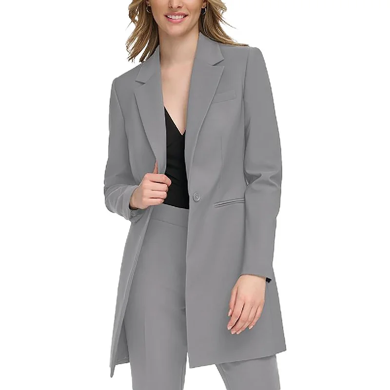 Calvin Klein Womens Solid Business One-Button Blazer