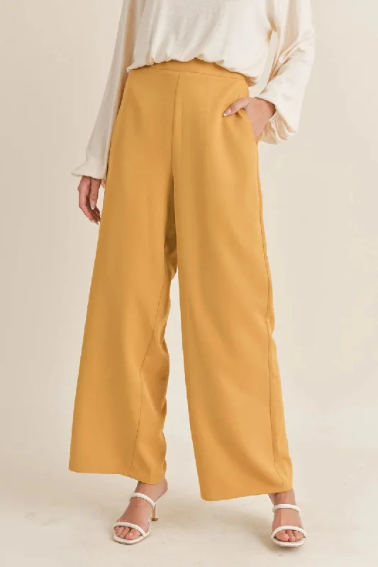 Sadie & Sage Carrey Wide Leg Pant in Chartreuse