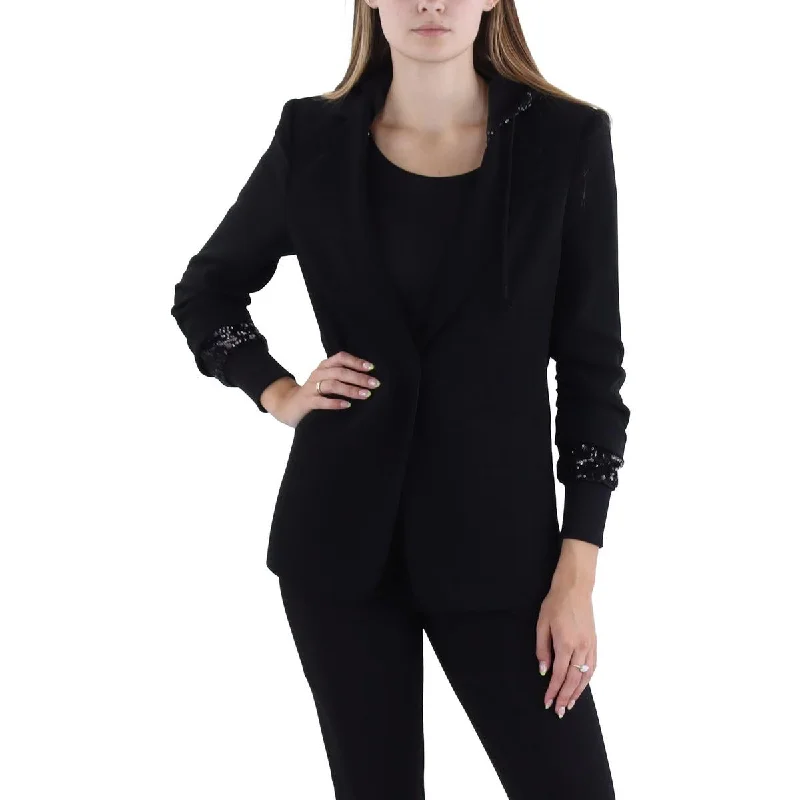 Cinq a Sept Womens Sequined Work Wear Open-Front Blazer