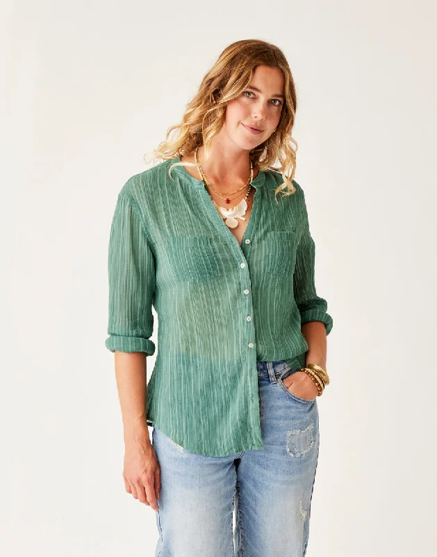 Classic Series Dylan Gauze Tunic: Forest Multistripe