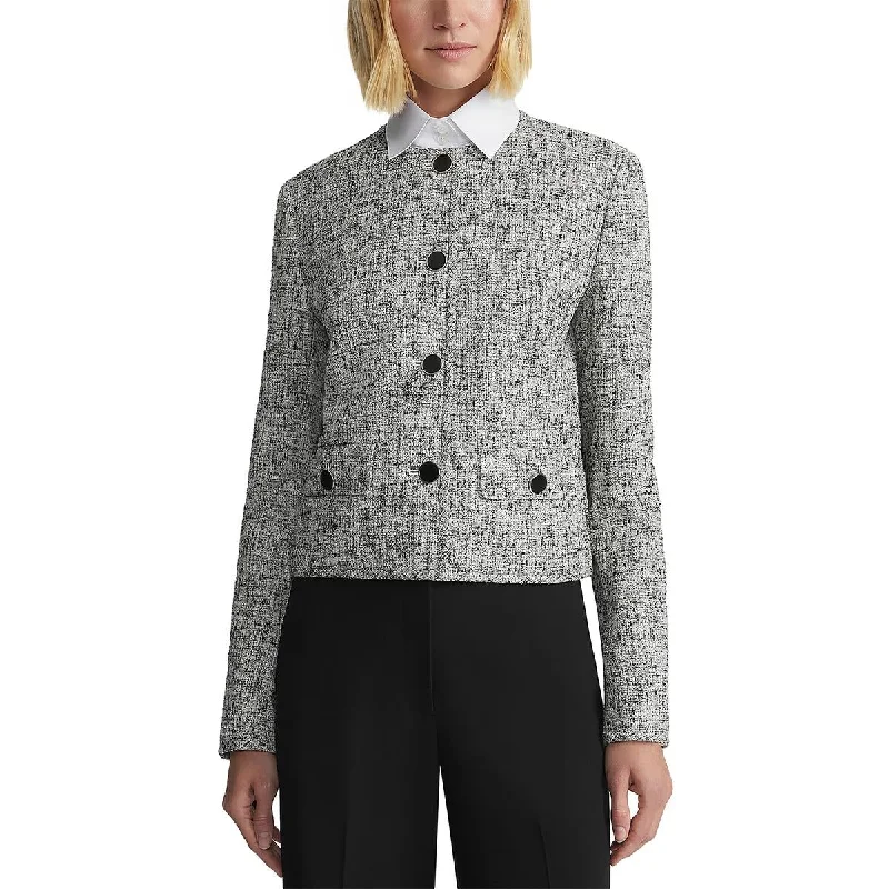 Lafayette 148 New York Womens Textured Office Collarless Blazer