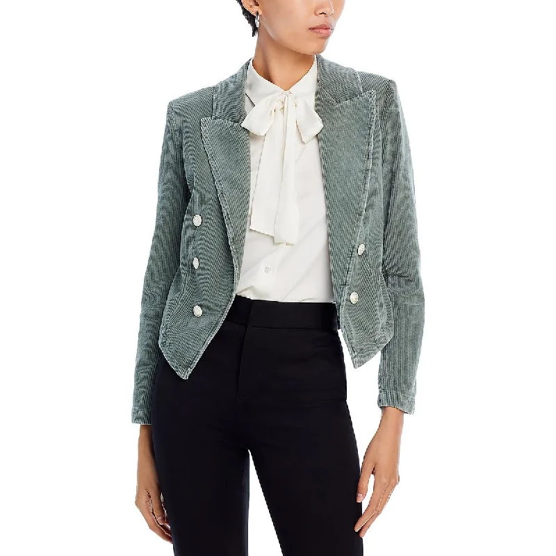 L'Agence Womens Cropped Work Wear Double-Breasted Blazer