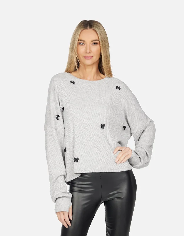 Fashion Innovation Melendez Bow Trim Pullover