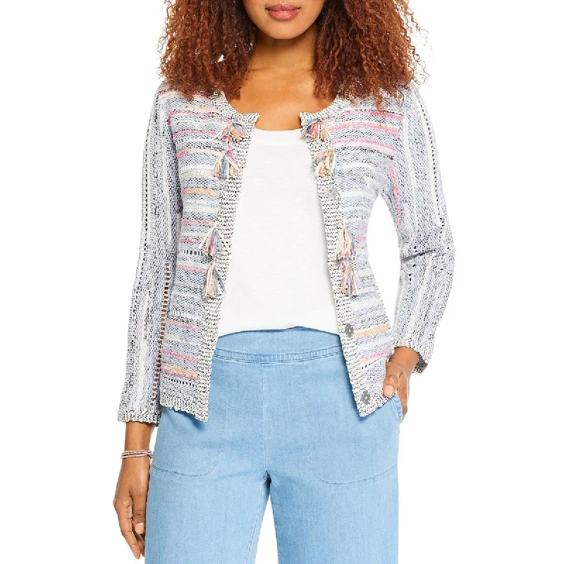 Nic + Zoe Womens Taffy Cardigan Tassels Jacket