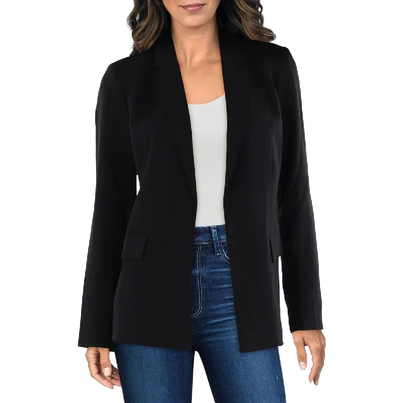 Skies Are Blue Womens Collared Layering Open-Front Blazer