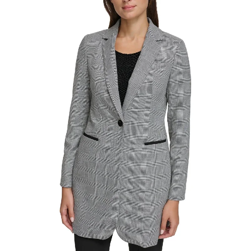 Tommy Hilfiger Womens Woven Topper One-Button Blazer