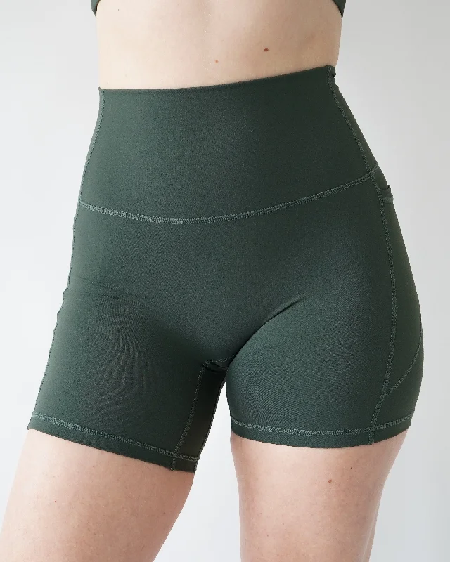 Classic Choice Performance Pocket Biker Shorts - Forest