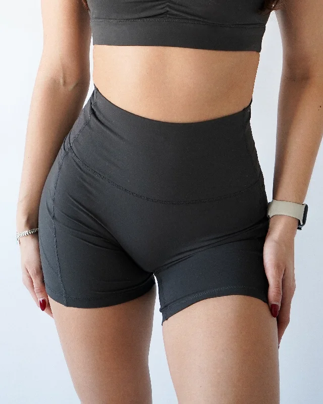 Exquisite Craftsmanship Performance Pocket Biker Shorts - Iron